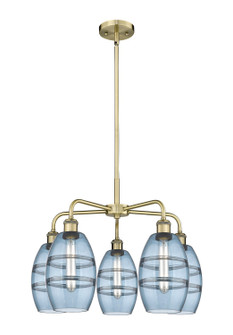 Downtown Urban Five Light Chandelier in Antique Brass (405|516-5CR-AB-G557-6BL)