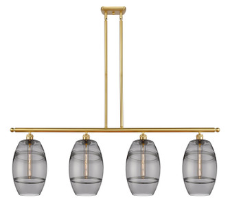 Ballston Four Light Island Pendant in Satin Gold (405|516-4I-SG-G557-8SM)