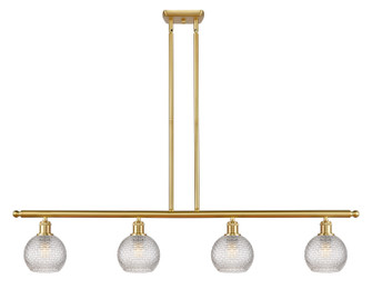Ballston Four Light Island Pendant in Satin Gold (405|516-4I-SG-G122C-6CL)