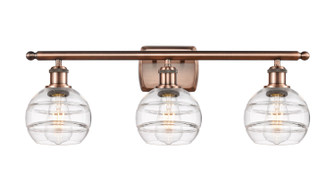 Ballston Three Light Bath Vanity in Antique Copper (405|516-3W-AC-G556-6CL)