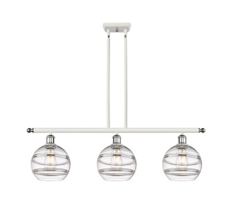 Ballston Three Light Island Pendant in White Polished Chrome (405|516-3I-WPC-G556-8CL)