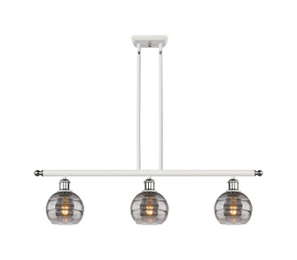 Ballston Three Light Island Pendant in White Polished Chrome (405|516-3I-WPC-G556-6SM)