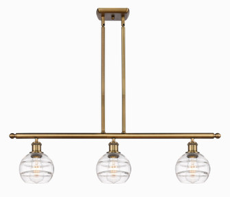 Ballston Three Light Island Pendant in Brushed Brass (405|516-3I-BB-G556-6CL)