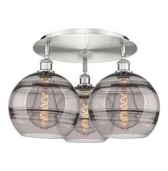 Ballston Three Light Semi-Flush Mount in Satin Nickel (405|516-3C-SN-G556-10SM)