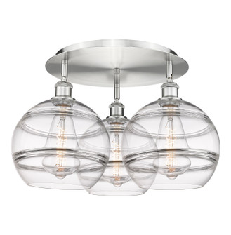 Ballston Three Light Semi-Flush Mount in Satin Nickel (405|516-3C-SN-G556-10CL)