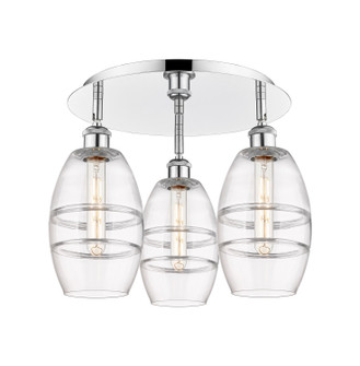 Ballston Three Light Flush Mount in Polished Chrome (405|516-3C-PC-G557-6CL)