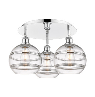 Ballston Three Light Semi-Flush Mount in Polished Chrome (405|516-3C-PC-G556-8CL)