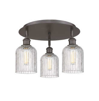 Ballston Three Light Flush Mount in Oil Rubbed Bronze (405|516-3C-OB-G559-5CL)