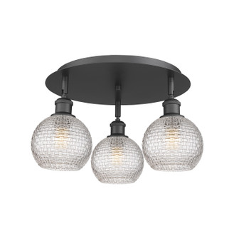 Ballston Three Light Semi-Flush Mount in Matte Black (405|516-3C-BK-G122C-6CL)