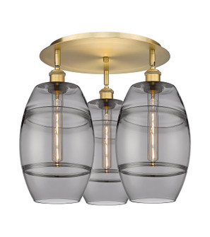 Ballston Three Light Semi-Flush Mount in Brushed Brass (405|516-3C-BB-G557-8SM)