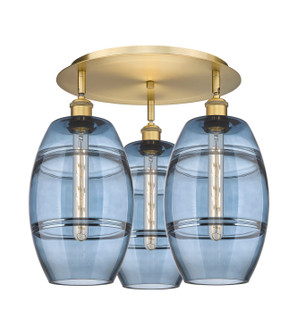 Ballston Three Light Flush Mount in Brushed Brass (405|516-3C-BB-G557-8BL)