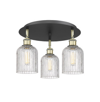 Downtown Urban Three Light Flush Mount in Black Antique Brass (405|516-3C-BAB-G559-5CL)