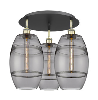 Ballston Three Light Semi-Flush Mount in Black Antique Brass (405|516-3C-BAB-G557-8SM)