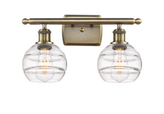 Ballston Two Light Bath Vanity in Antique Brass (405|516-2W-AB-G556-6CL)