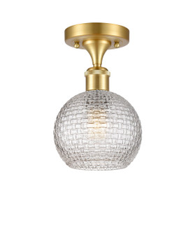 Ballston One Light Semi-Flush Mount in Satin Gold (405|516-1C-SG-G122C-6CL)
