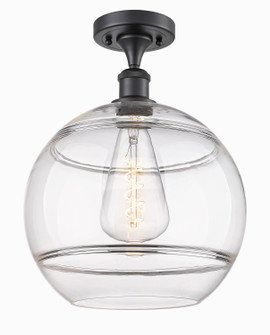 Ballston One Light Semi-Flush Mount in Matte Black (405|516-1C-BK-G556-12CL)