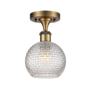 Ballston One Light Semi-Flush Mount in Brushed Brass (405|516-1C-BB-G122C-6CL)