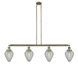 Franklin Restoration Four Light Island Pendant in Antique Brass (405|214-AB-G165)