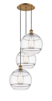 Ballston Three Light Pendant in Brushed Brass (405|113B-3P-BB-G556-12CL)