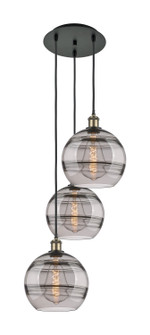 Ballston Three Light Pendant in Black Antique Brass (405|113B-3P-BAB-G556-10SM)