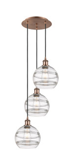 Ballston Three Light Pendant in Antique Copper (405|113B-3P-AC-G556-8CL)