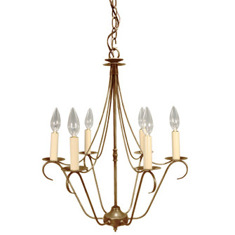 Chandelier Six Light Hanging Lantern in Antique Brass (196|929-AB-LT6)