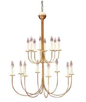 Chandelier 16 Light Hanging Fixture in Antique Brass (196|916-AB-LT16)