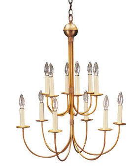 Chandelier 12 Light Hanging Fixture in Antique Brass (196|912-AB-LT12)