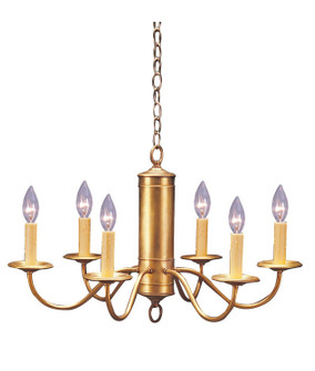 Chandelier Six Light Hanging Fixture in Antique Brass (196|911-AB-LT6)