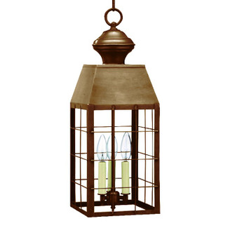 Woodcliffe Three Light Hanging Lantern in Antique Brass (196|8352-AB-LT3-CLR)