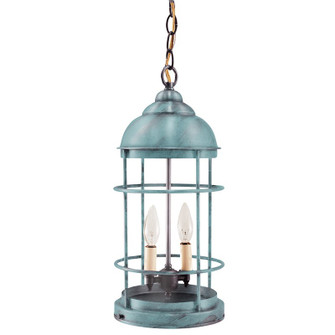 Nautical Two Light Hanging Lantern in Verdi Gris (196|3532-VG-LT2-CLR)