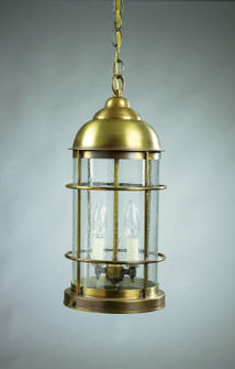 Nautical Two Light Hanging Lantern in Antique Brass (196|3532-AB-LT2-CSG)