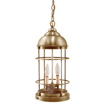 Nautical Two Light Hanging Lantern in Antique Brass (196|3532-AB-LT2-CLR)