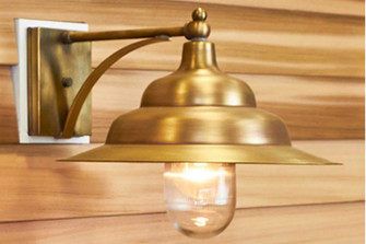 Barn One Light Wall Mount in Antique Brass (196|11021-AB-MED-CLR)