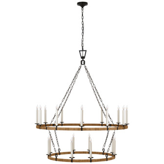 Darlana Wrapped LED Chandelier in Polished Nickel and Natural Rattan (268|CHC 5882PN/NRT)