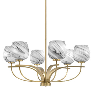 Cavella Six Light Chandelier in New Age Brass (200|3906-NAB-4819)