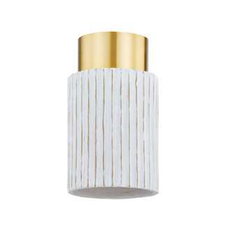 Corissa One Light Flush Mount in Aged Brass/ Ceramic Whitewash Bisque (428|H830501-AGB/CWB)