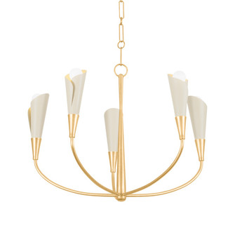 Montrose Five Light Chandelier in Vintage Gold Leaf/Soft Sand (70|3155-VGL/SSD)