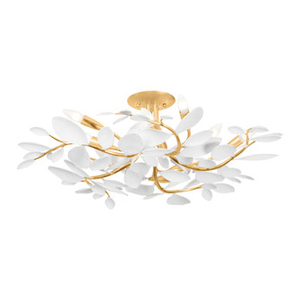 Marabec Ten Light Semi Flush Mount in Vintage Gold Leaf/ White Plaster (70|2232-VGL/WP)