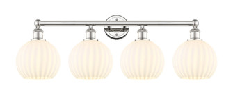 Edison Four Light Bath Vanity in Polished Nickel (405|616-4W-PN-G1217-8WV)