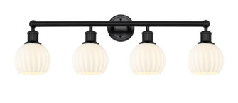Edison Four Light Bath Vanity in Matte Black (405|616-4W-BK-G1217-6WV)