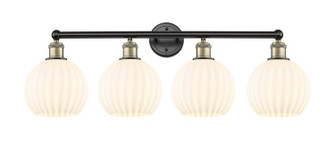 Edison Four Light Bath Vanity in Black Antique Brass (405|616-4W-BAB-G1217-8WV)