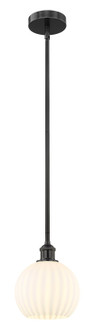 Edison One Light Mini Pendant in Matte Black (405|616-1S-BK-G1217-8WV)
