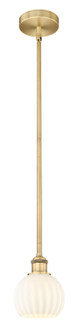 Edison One Light Mini Pendant in Brushed Brass (405|616-1S-BB-G1217-6WV)