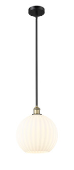 Edison One Light Mini Pendant in Black Antique Brass (405|616-1S-BAB-G1217-12WV)