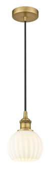 Edison One Light Mini Pendant in Brushed Brass (405|616-1P-BB-G1217-6WV)