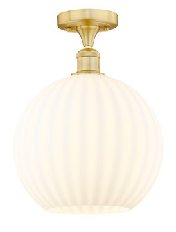 Edison One Light Semi-Flush Mount in Satin Gold (405|616-1F-SG-G1217-12WV)
