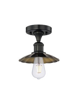 Edison One Light Semi-Flush Mount in Matte Black (405|616-1F-BK-M17-BK)