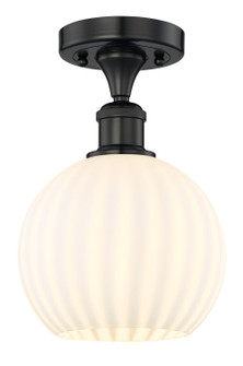 Edison One Light Semi-Flush Mount in Matte Black (405|616-1F-BK-G1217-8WV)