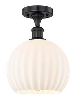 Edison One Light Semi-Flush Mount in Matte Black (405|616-1F-BK-G1217-10WV)
